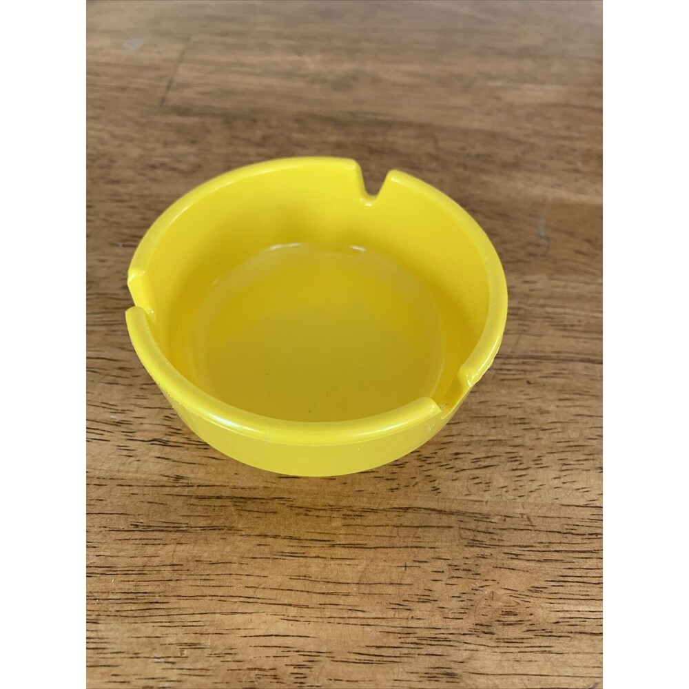 Vintage Ges-Line 301 Ashtray Vintage Yellow Round Ashtray Made in USA 3"